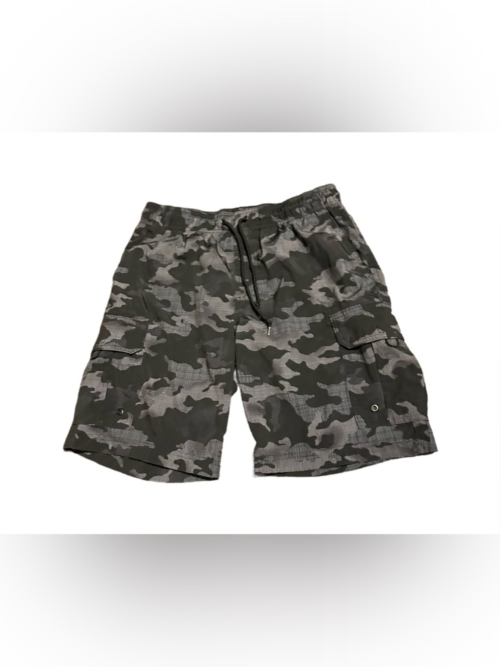 🔥George Gray & Black Camo Cargo Shorts/Swim Trunks